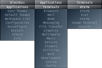 Blackbox menu example